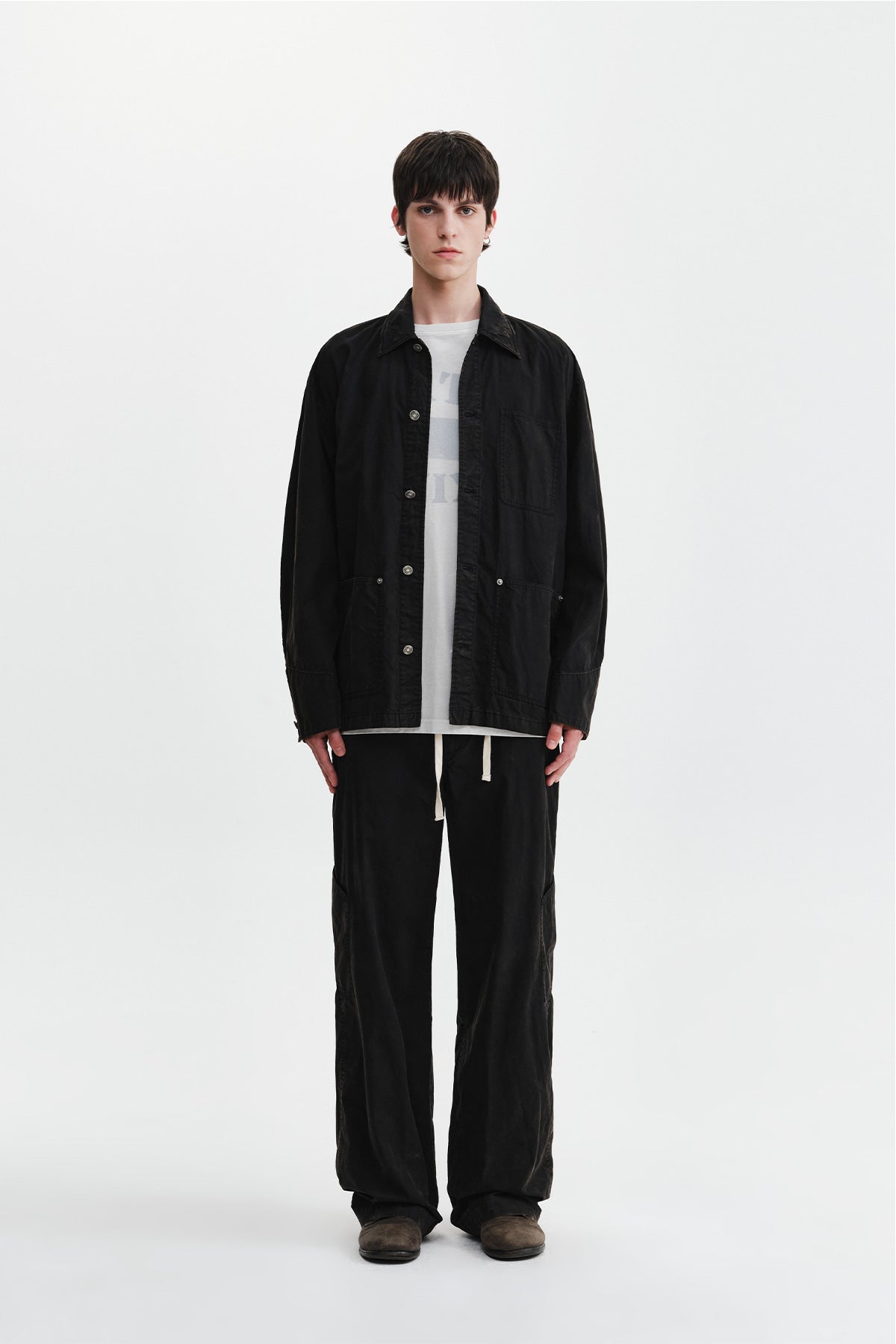 Matinkim Faded Wax Pants For Men IN Black