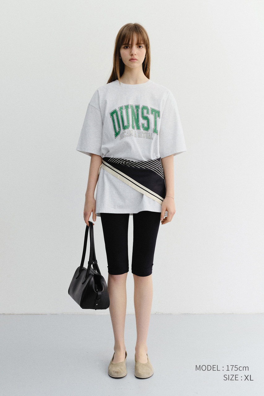 Dunst Unisex Vintage Arch Logo T-Shirt Light Melange Grey