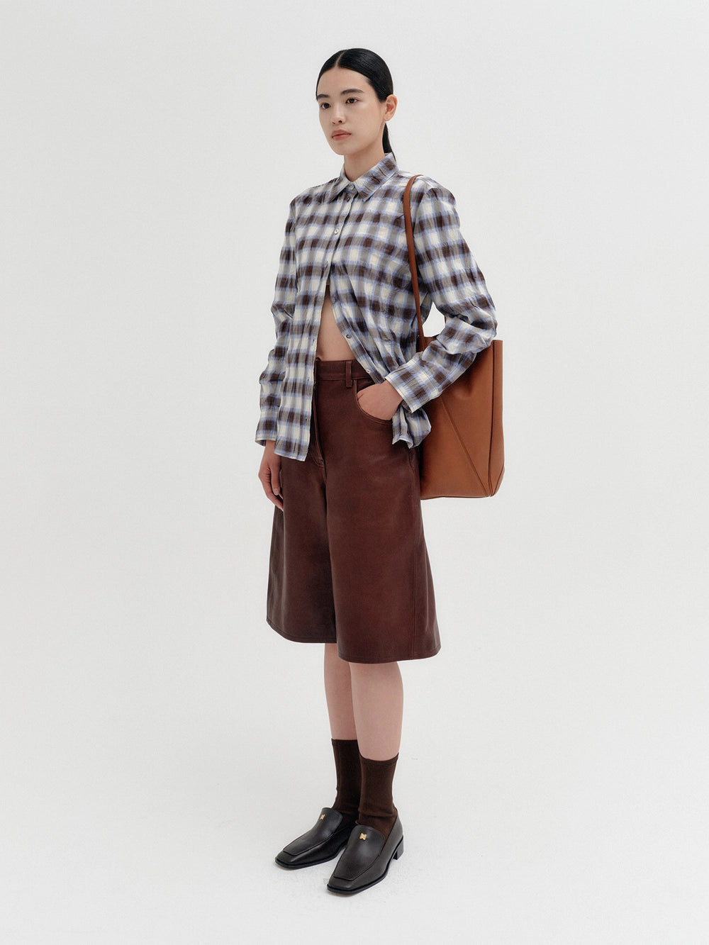 EENK Curved Shirring Shirt - Multi