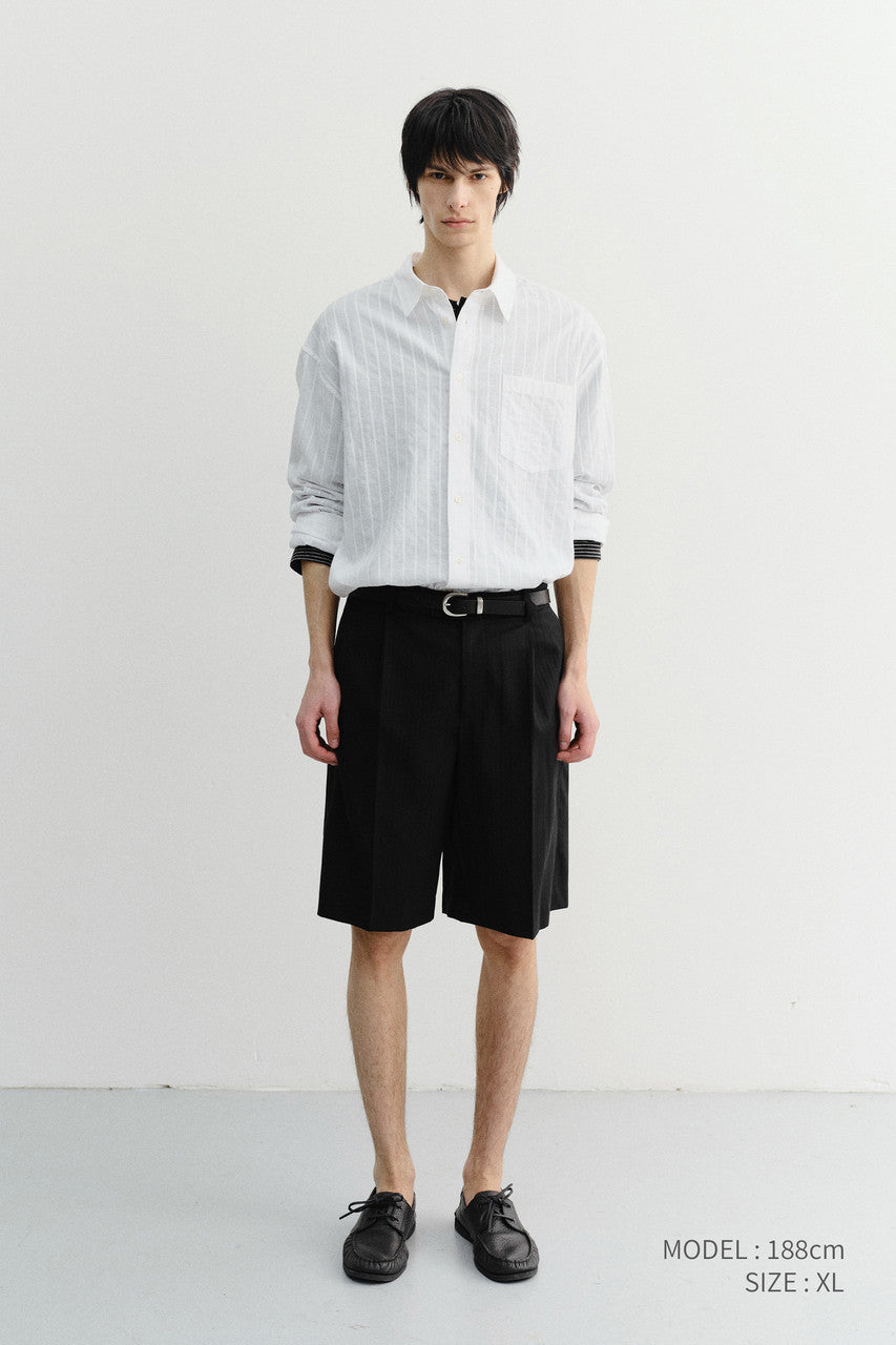 Dunst Unisex Classic Overshirt White Stripe