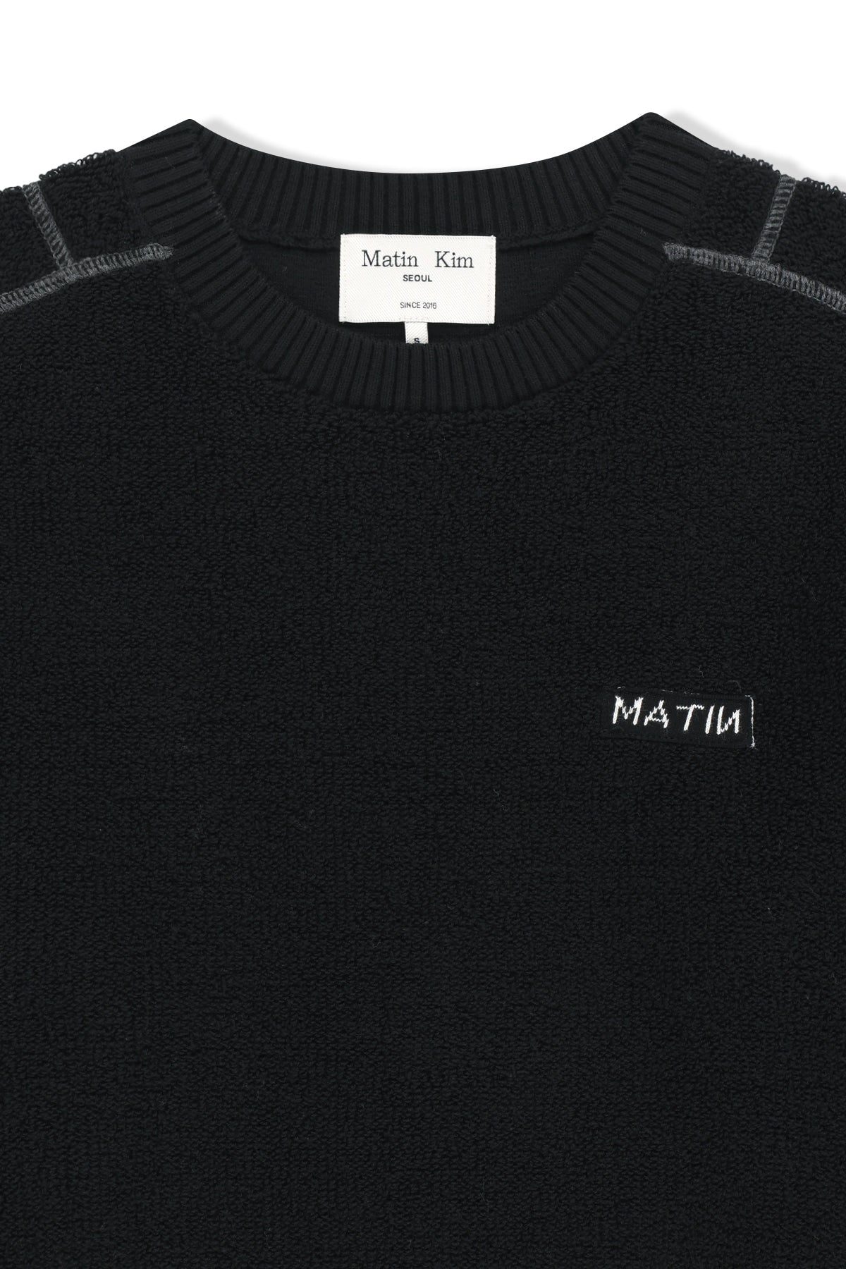 Matinkim Boucle Texture Knit Pullover IN Black