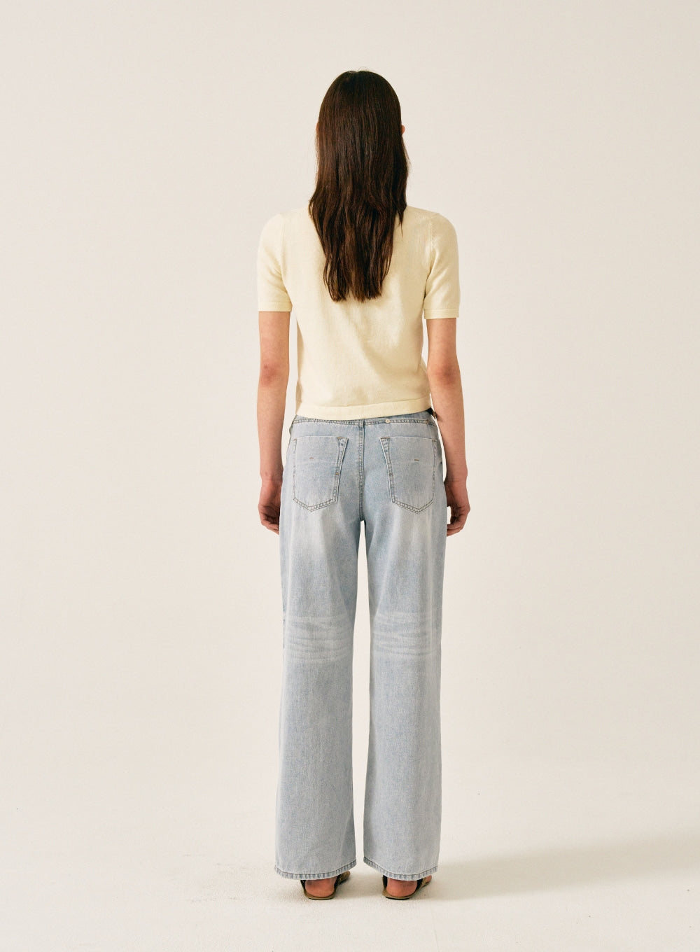 [satur] (W) Layne Midrise Straight Denim Pants - Ice Blue