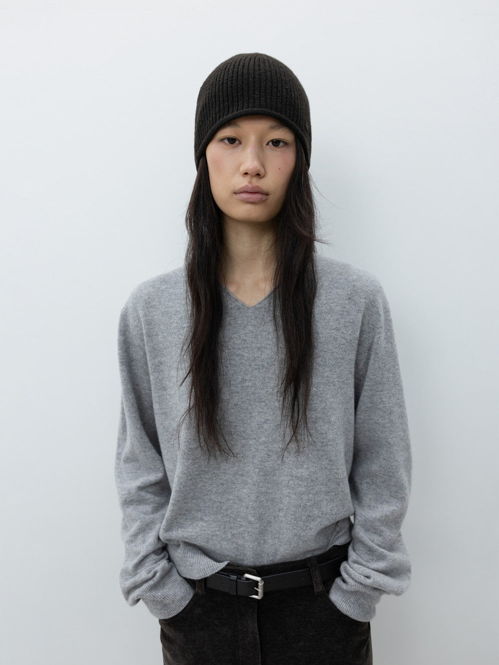 Low Classic Embroidered Logo Knit Beanie Brown