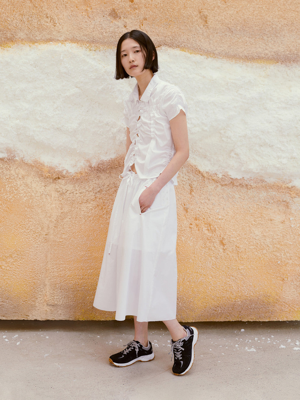 Low Classic Wrinkle Half Sleeve Shirt White