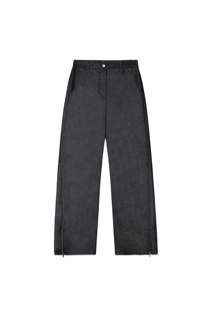 Matinkim Back Tuck Detail Denim Like Pants IN Black