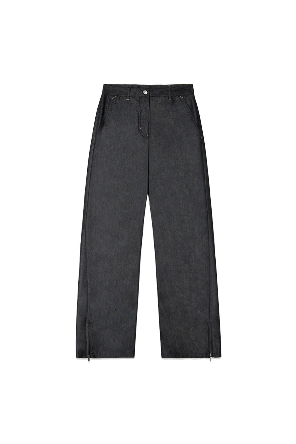 Matinkim Back Tuck Detail Denim Like Pants IN Black