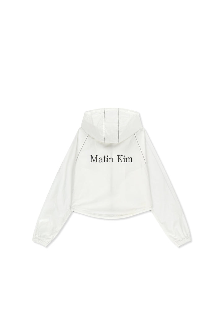 Matinkim Matin Kim Matin Crop Hoody Coating Jumper IN White