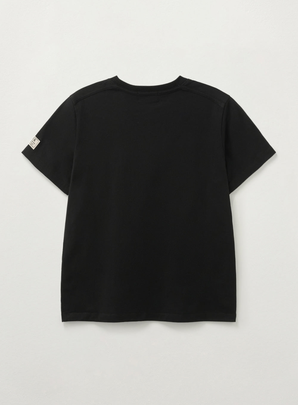[satur] (W) Bon Voyage Raw-Cut Applique T-Shirt - Black