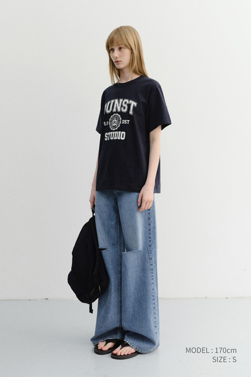 Dunst Unisex Classic Logo T-Shirt French Navy