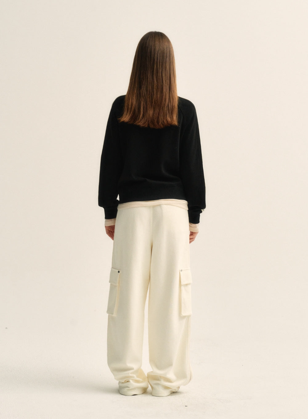 [satur] (W) Lawton Cargo Track Pants - Resort Cream