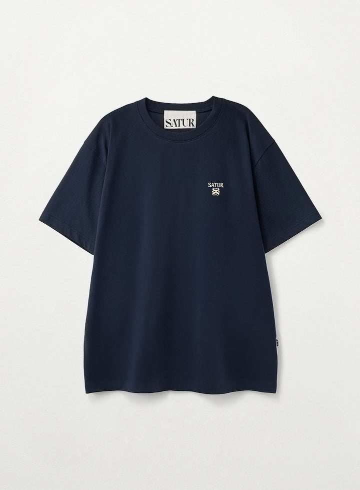 Satur Loren Classic Logo T-Shirt - Navy