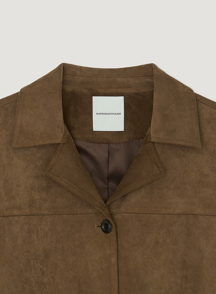 Mango Maniplease Tova Suede Jacket Camel