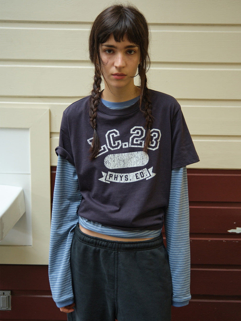 [Low Classic] Lc 23 Tee_Charcoal Navy