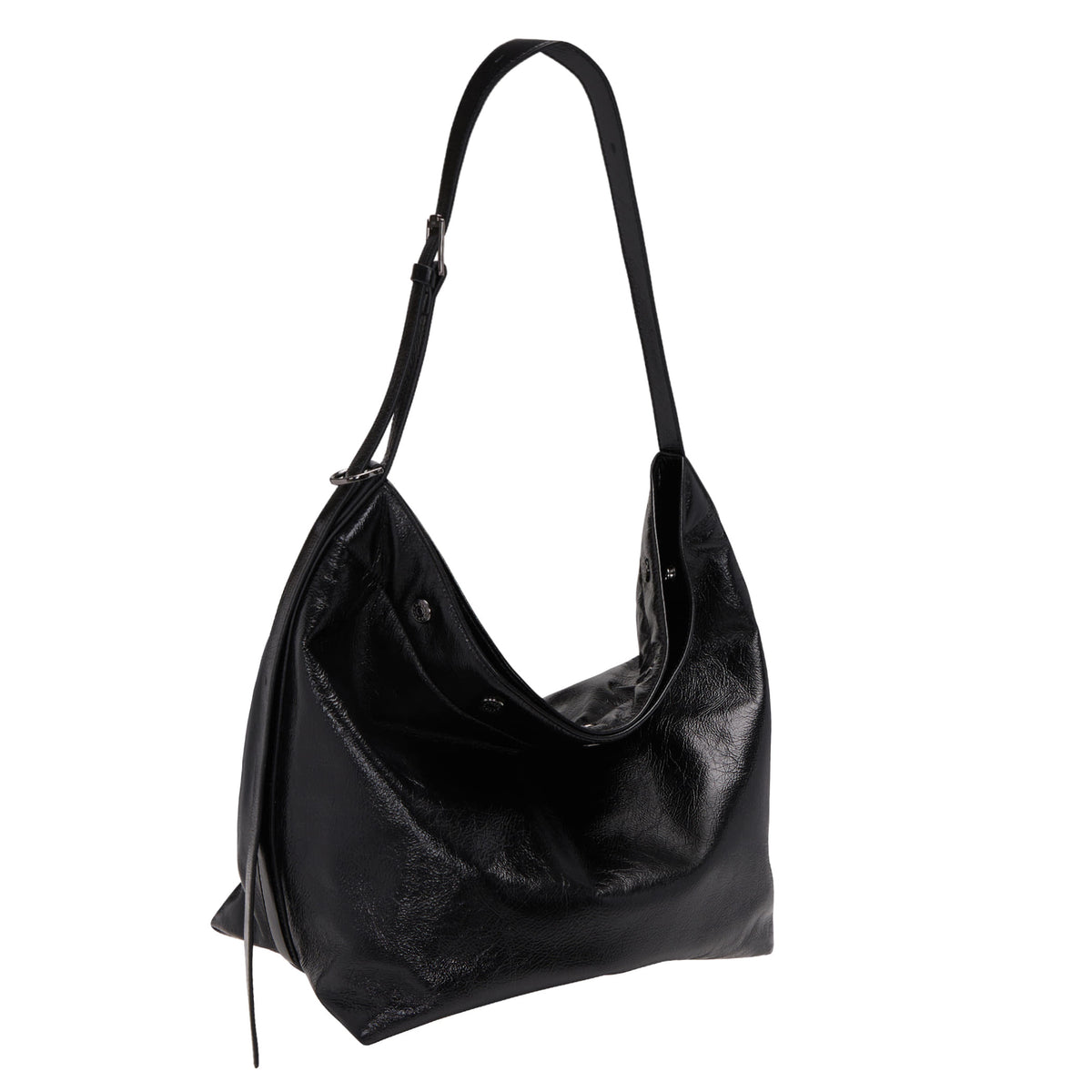 Vunque Perfec Button Up Soft Hobo L Black