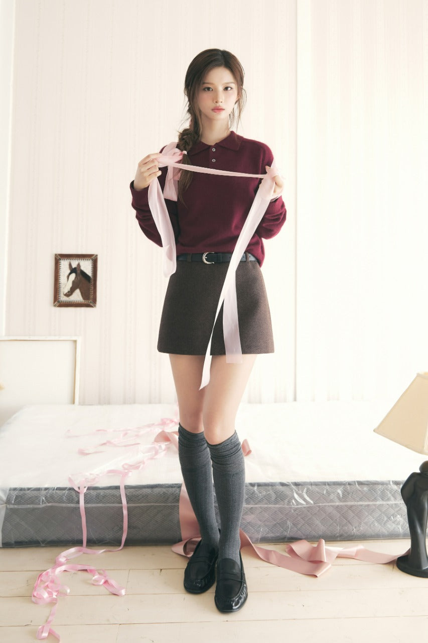 Dunst Wool Mini Skirt Deep Brown