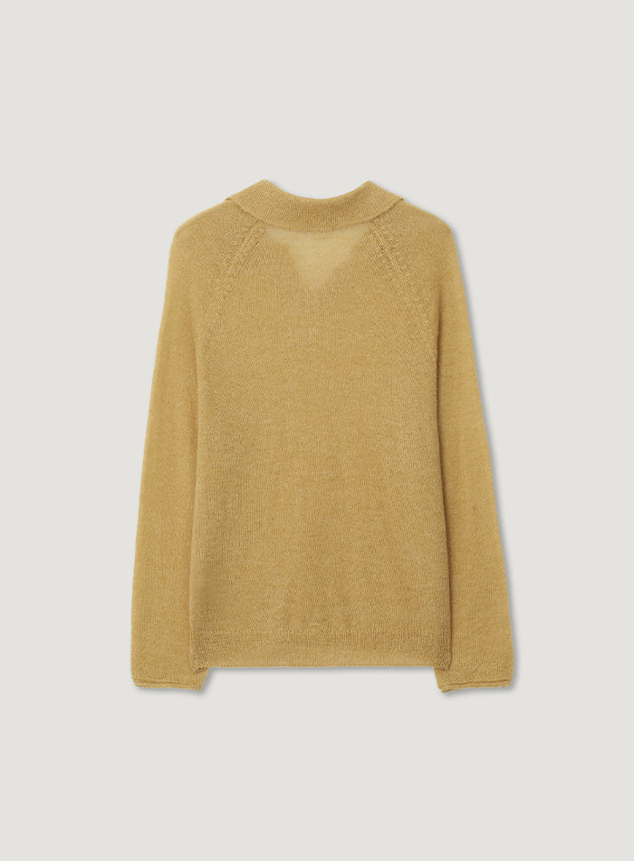 Mango Maniplease Paca Collar Knit Vintage Yellow