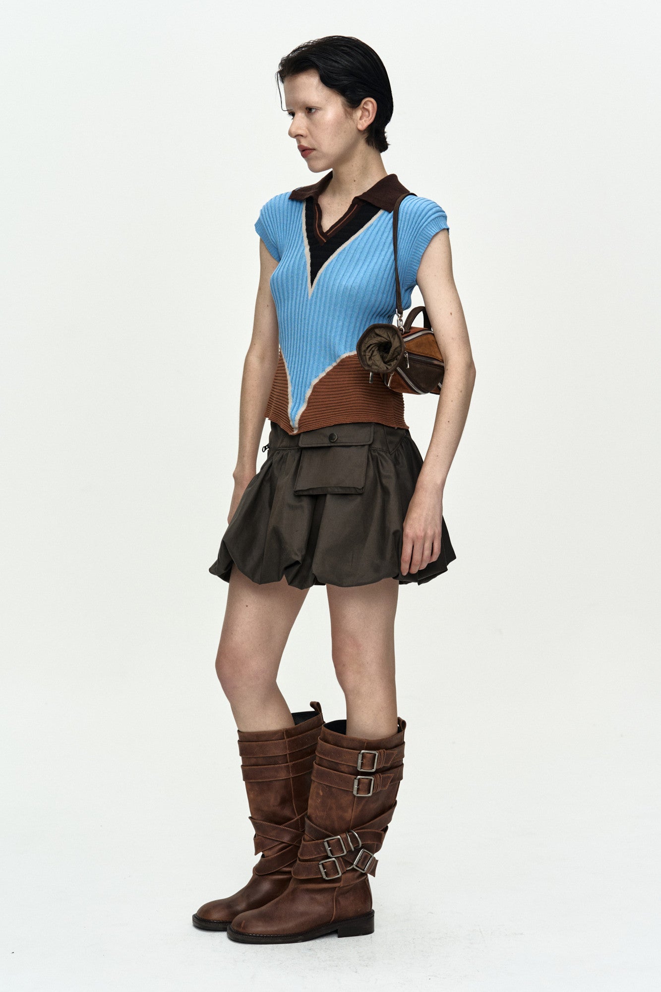 Andersson Bell Color-Blocked Knit Polo Vest
