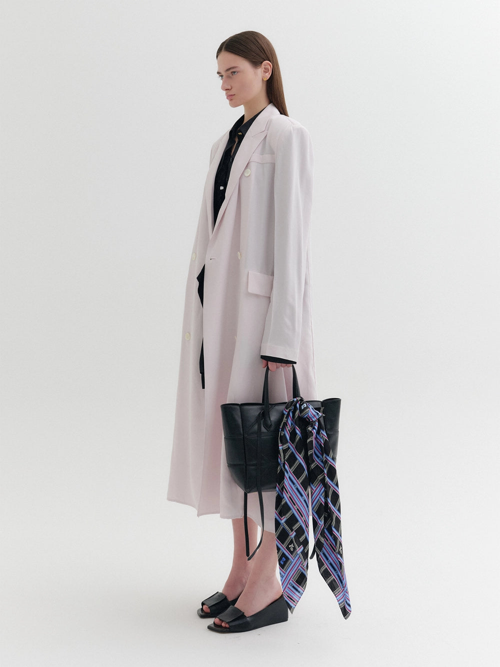 EENK Classic Lapel Long Coat - Pink