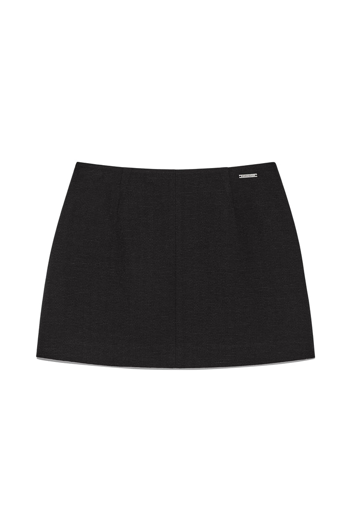 Matinkim Stripe Herringbone Wrap Mini Skirt IN Black
