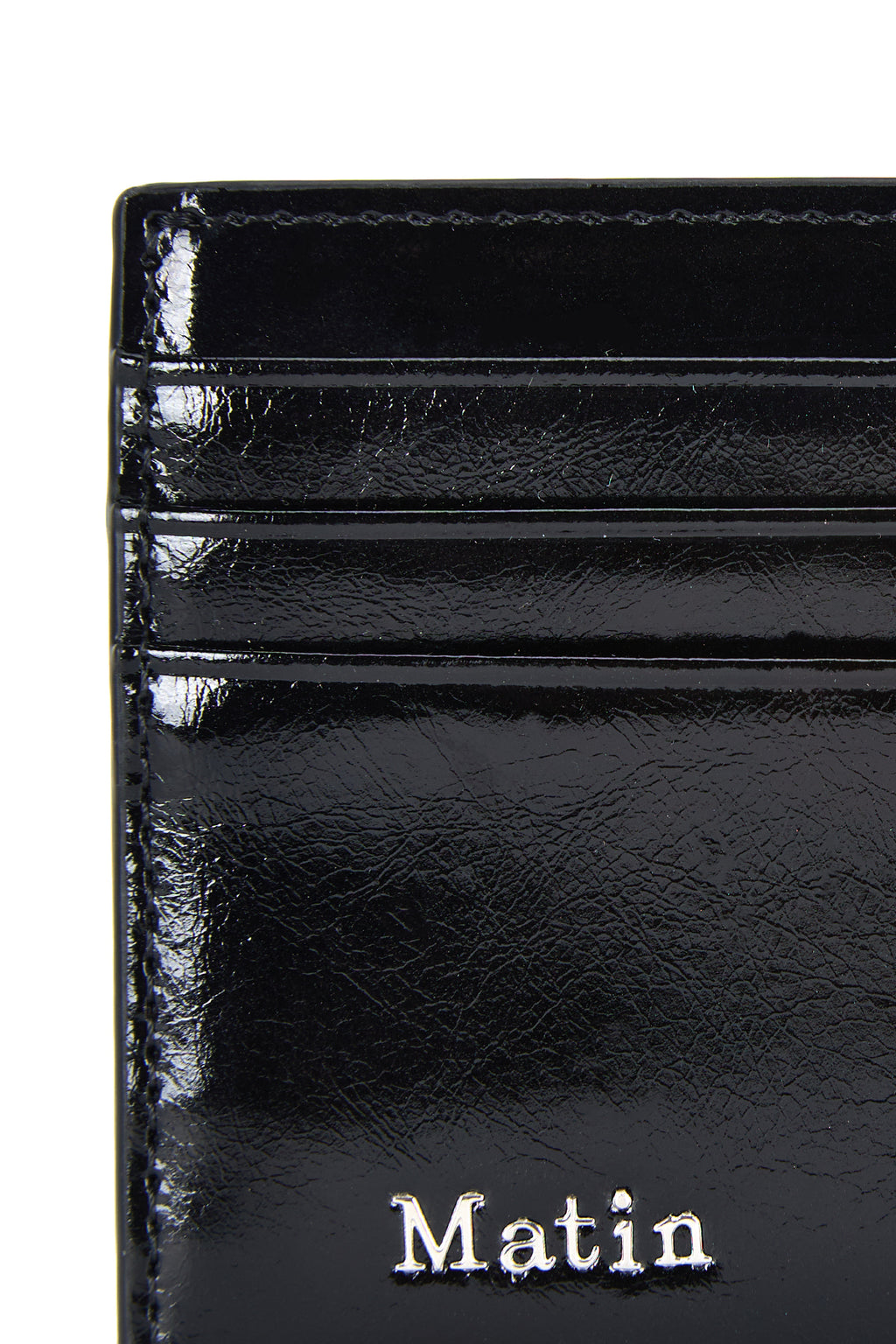 Matinkim Matin Kim Steel Logo Card Wallet IN Black