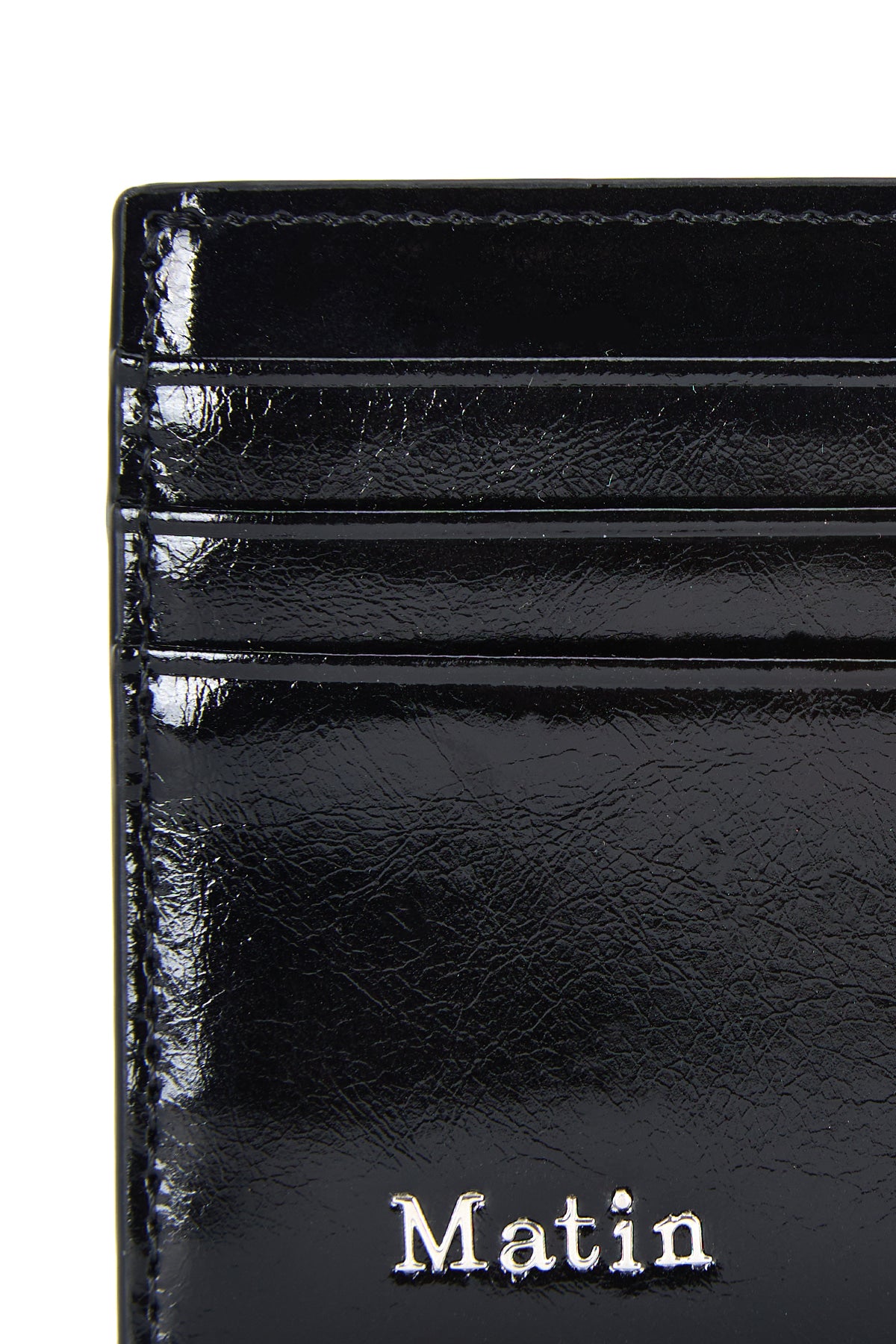 Matinkim Matin Kim Steel Logo Card Wallet IN Black