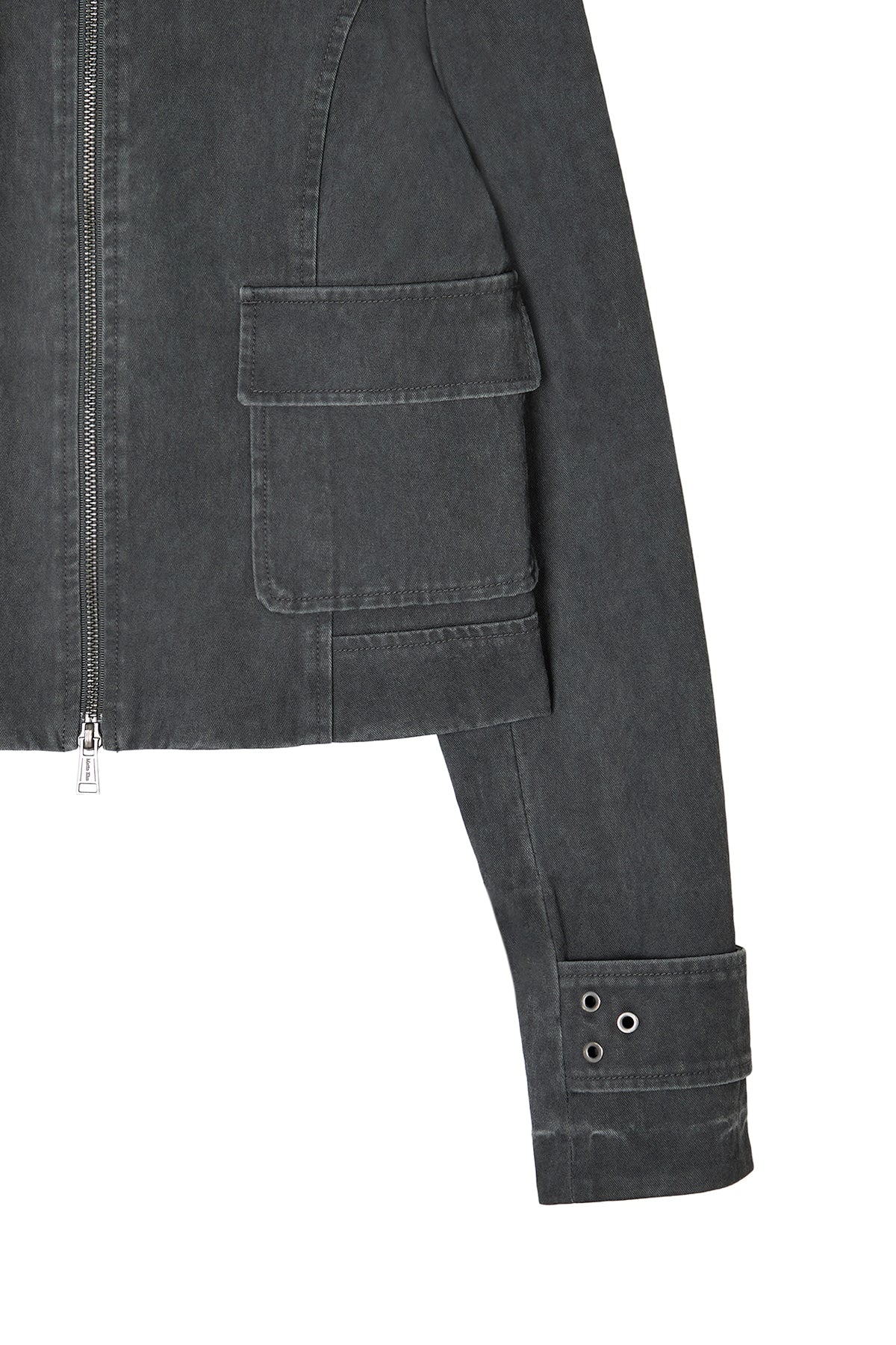 [matinkim] WASHED SLIM BIKER JUMPER IN CHARCOAL