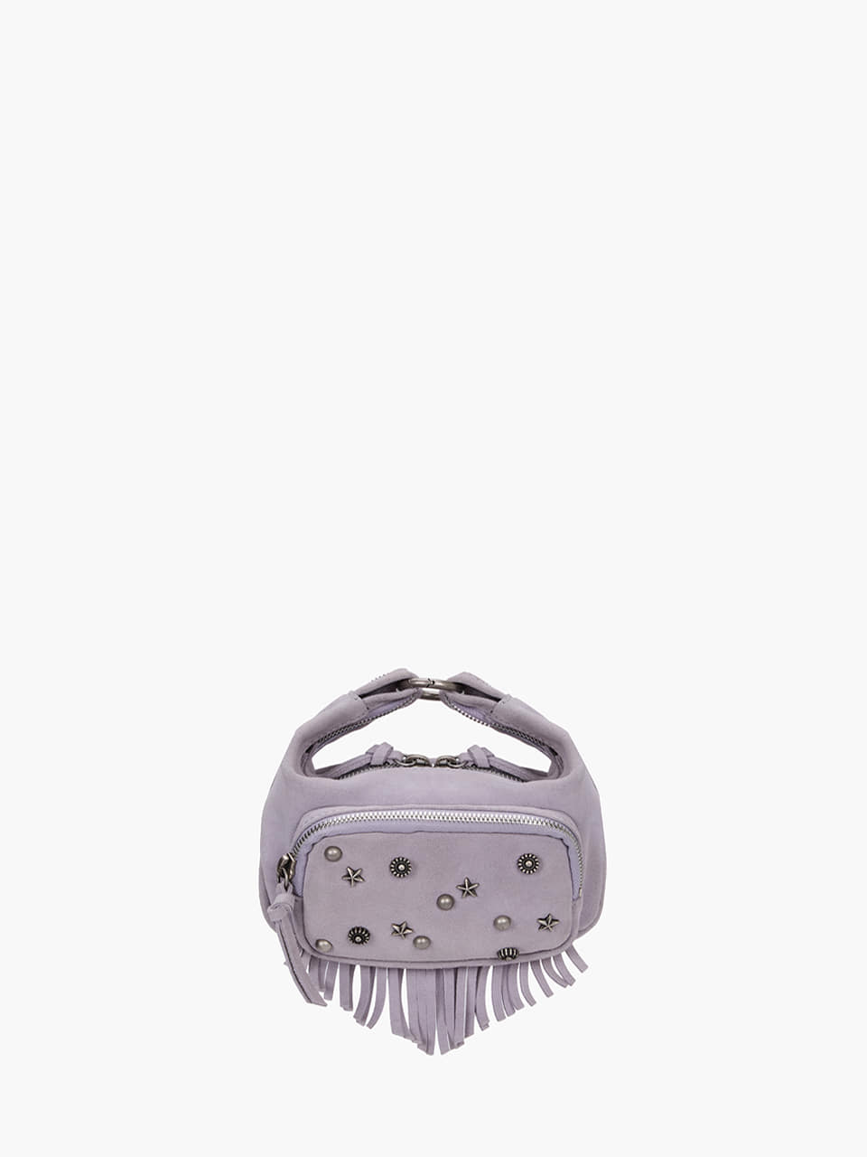 Margesherwood City Hobo Micro lavender grey studded suede