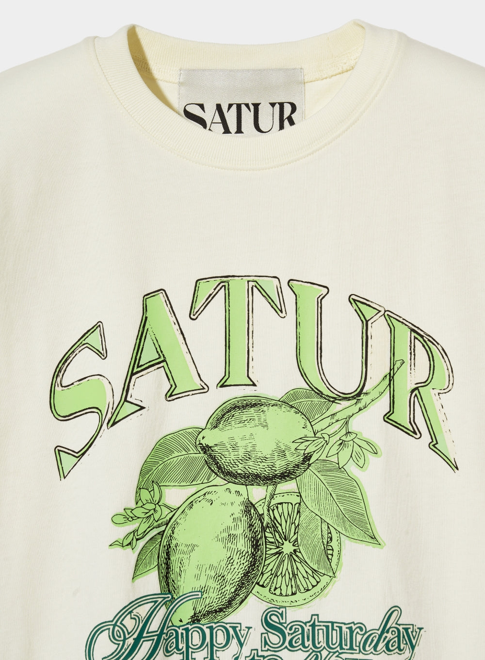 [satur] (W) Citron Summer Graphic T-Shirt - Saturday Ivory