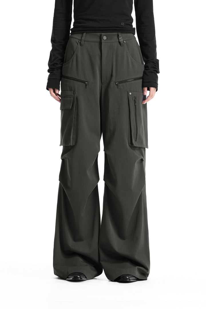 Treemingbird Bootcut Cargo Utility Pants Khaki