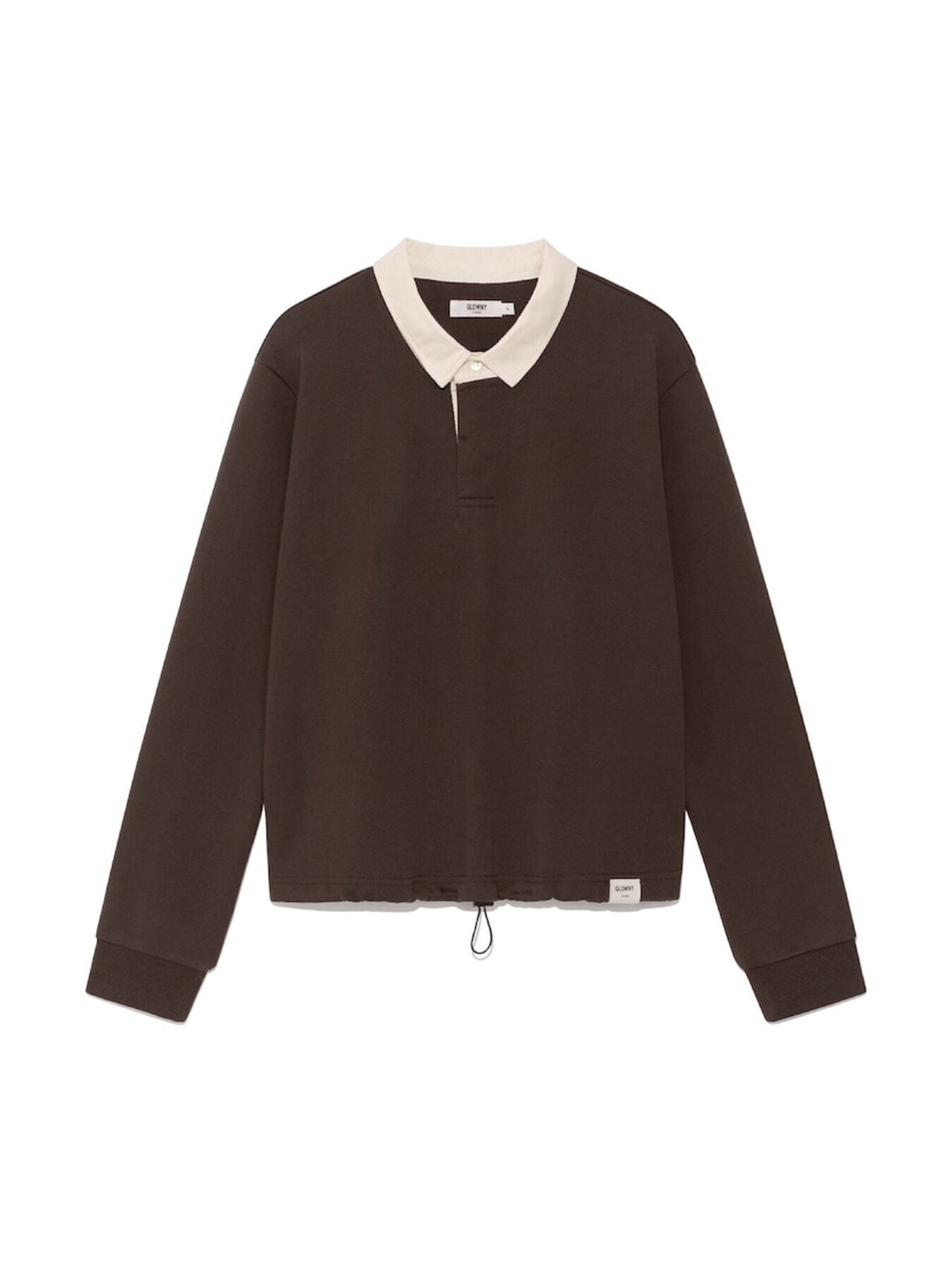 GLOWNY G Contrast Polo Long Sleeve (Brown)