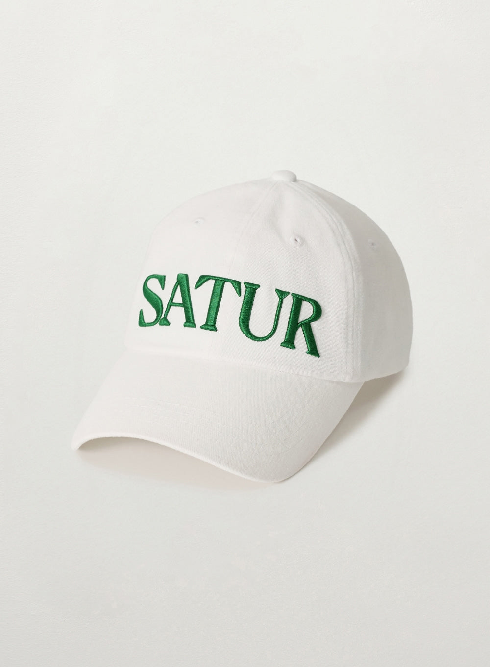 Satur Vintage Casual Volume Embroidery Ball Cap - White