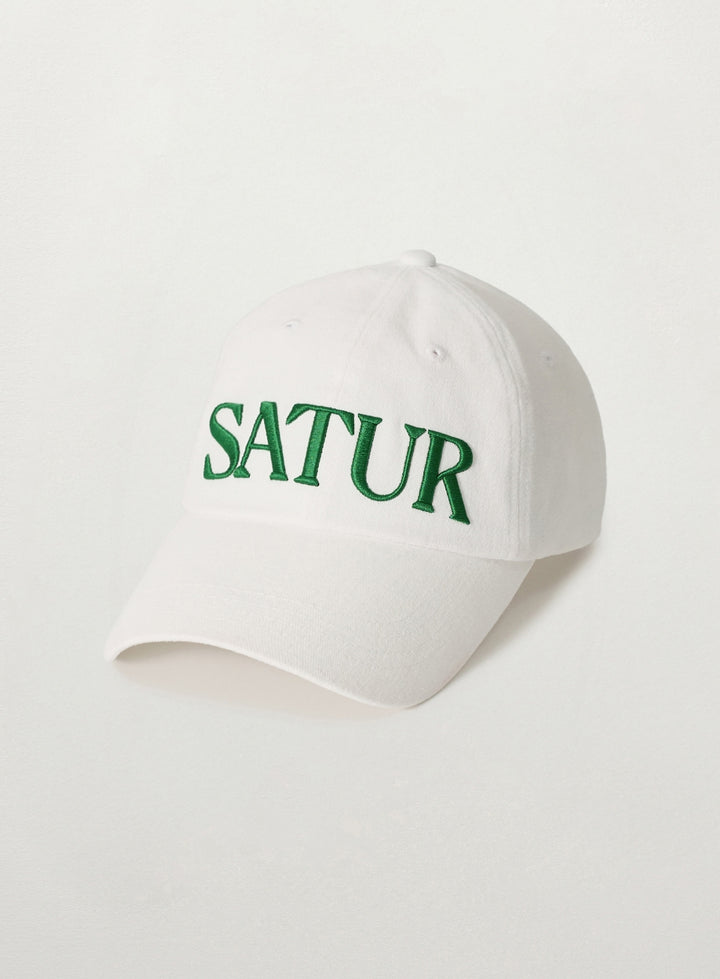 Satur Vintage Casual Volume Embroidery Ball Cap - White
