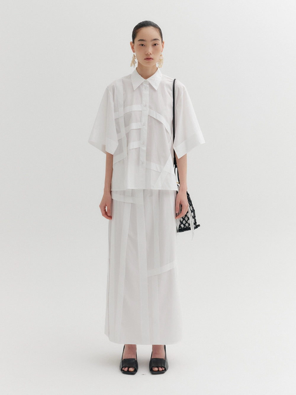 EENK Panel Detail Skirt - White