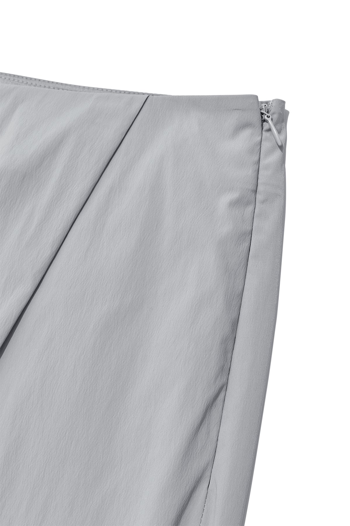 [matinkim] SHIRRING LAYERED MAXI SKIRT IN LIGHT GREY