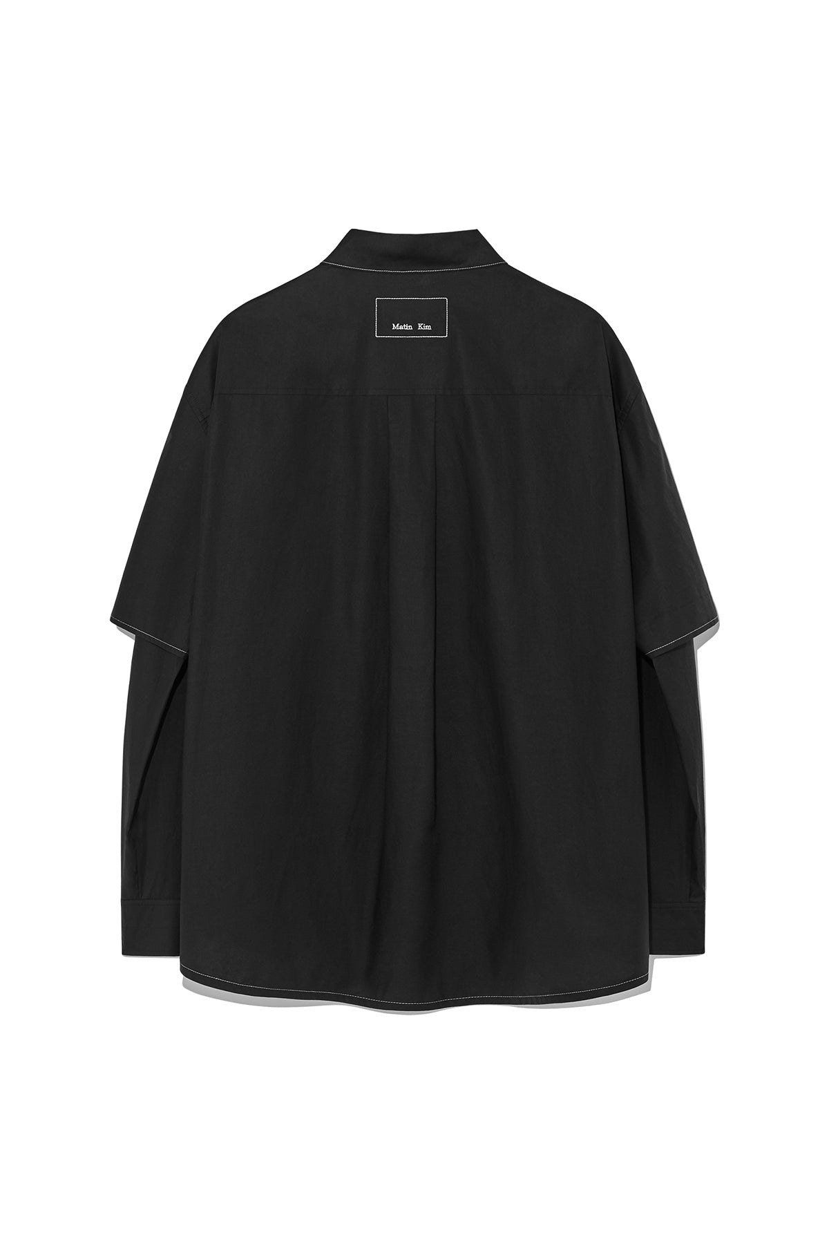 [matinkim] STITCH POINT LAYERED SHIRT FOR MEN IN BLACK