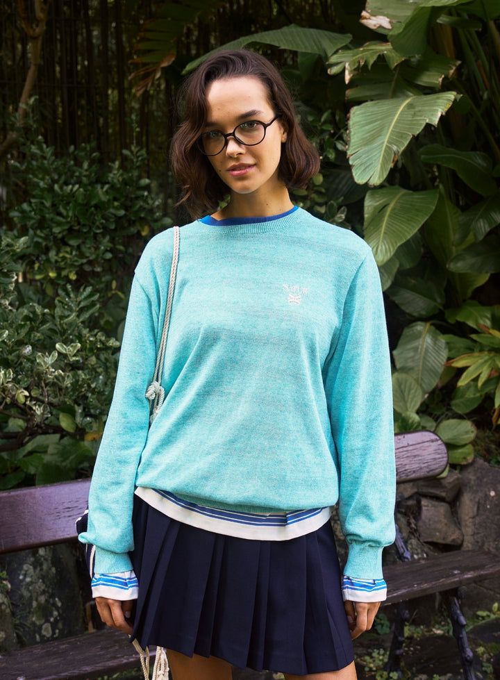 Satur Loren Linen Blend Knit - Sky Blue