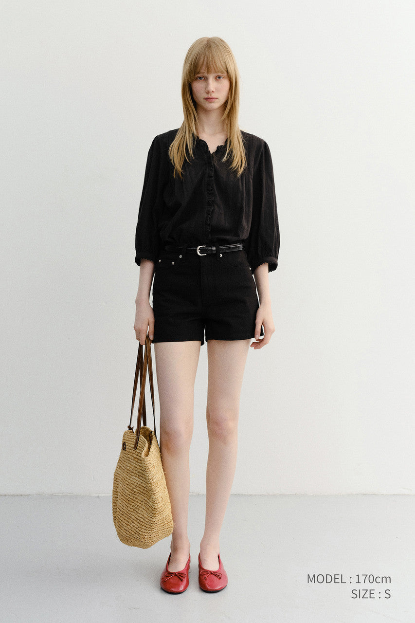 Dunst Jane Frill Blouse Black