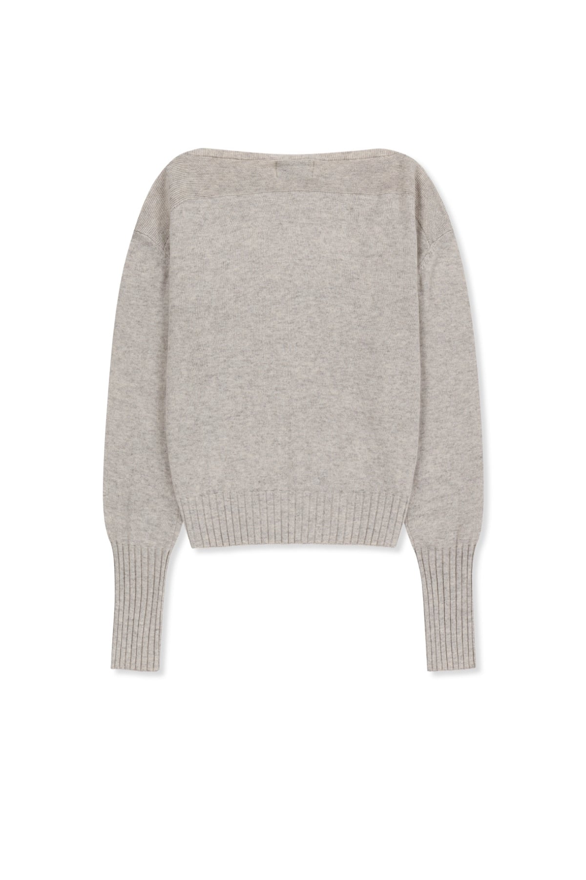 Matinkim Boat Neck Volume Sleeve Knit Pullover IN Light Beige