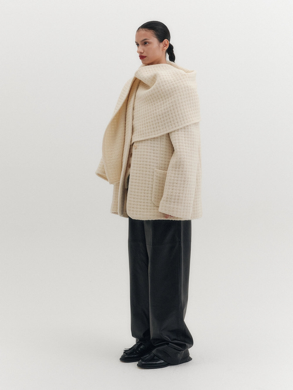 EENK Structured Muffler Jacket - Ivory