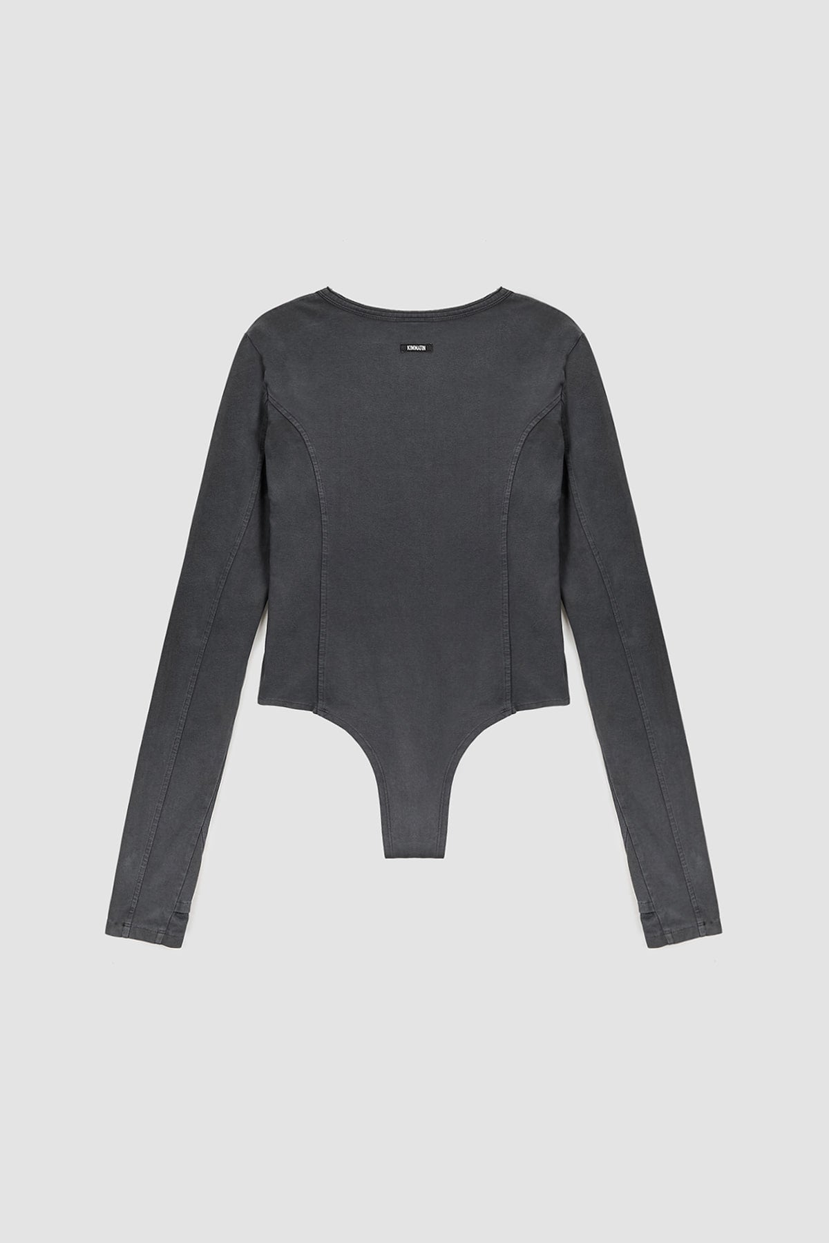 Matinkim Raw Cut Bodysuit Top IN Charcoal
