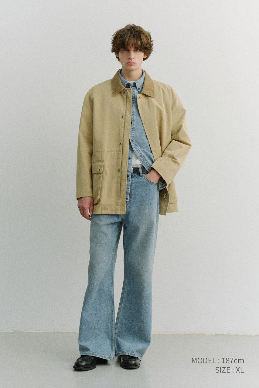Dunst Unisex Cotton Chore Jacket Beige