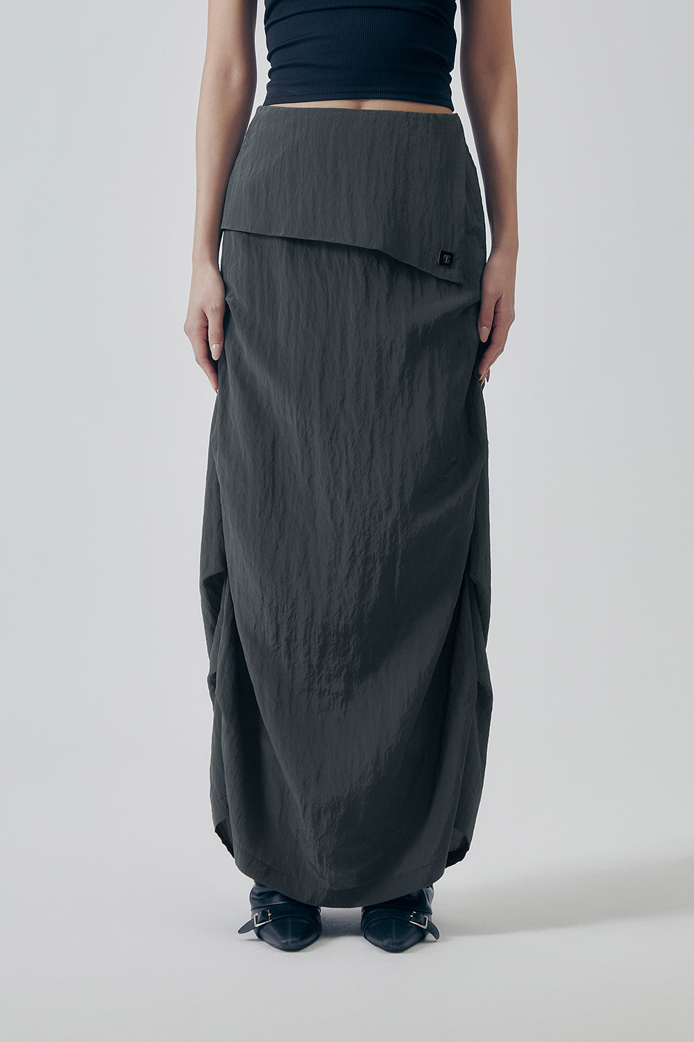 Treemingbird Featherlight Pintuck Skirt Khaki Gray