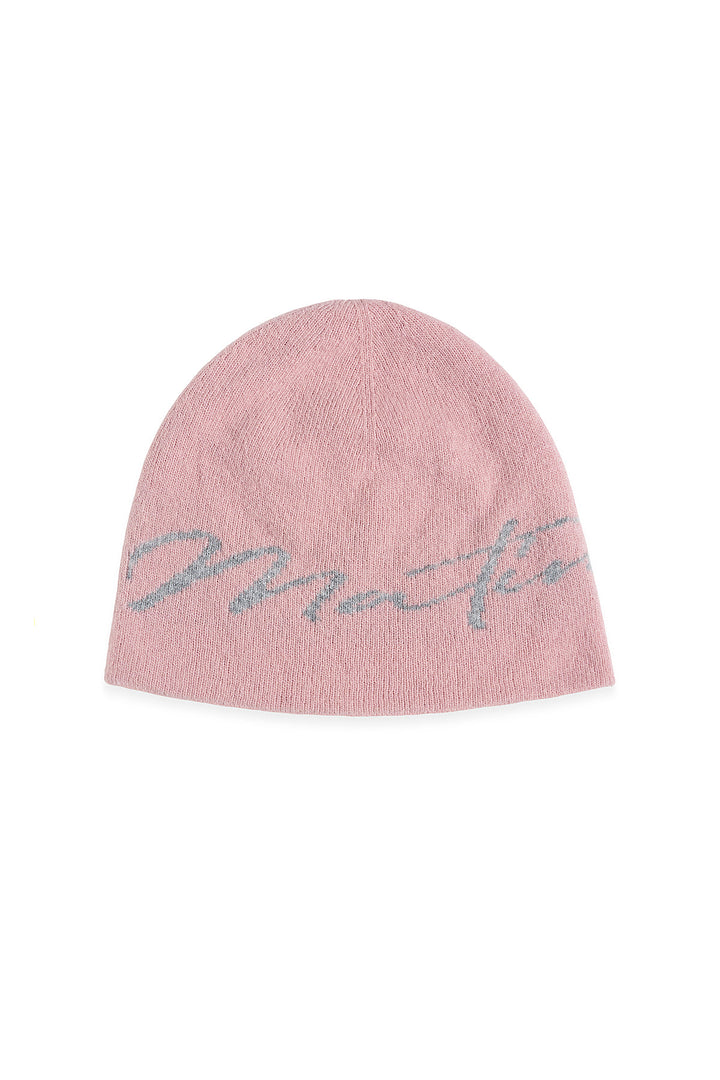 Matinkim Matin Logo Script Beanie IN Pink