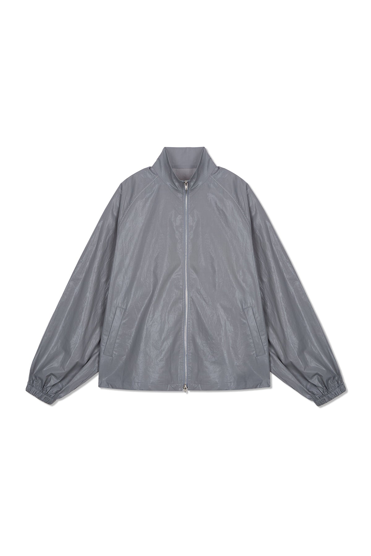 [matinkim] Matin Kim Logo Coating Jumper IN Dark Grey