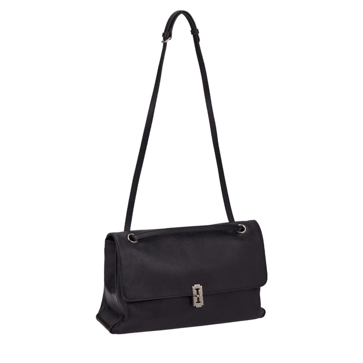 Vunque Toque Soft Baguette Shoulder L Black