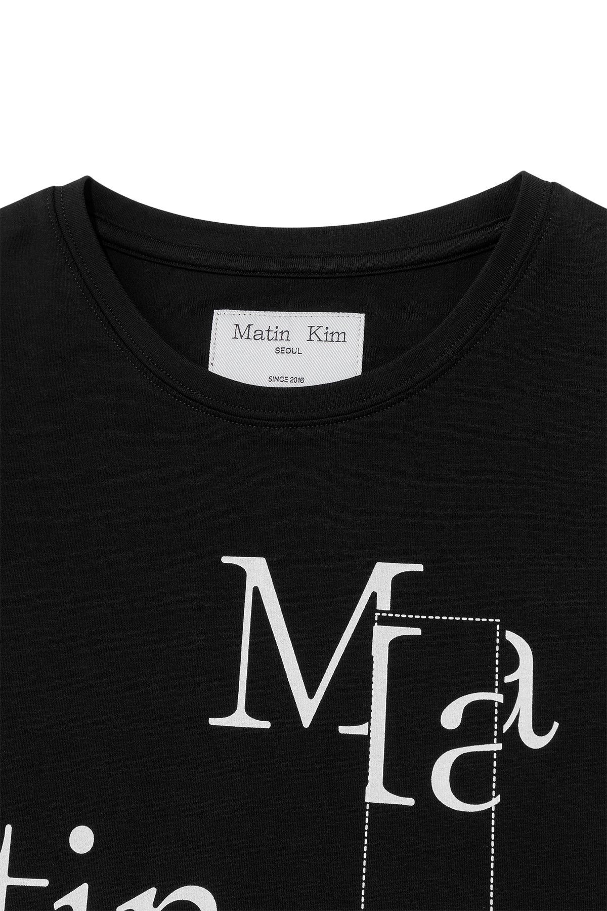 Matinkim Patchwork Graphic Printing Logo Top IN Black