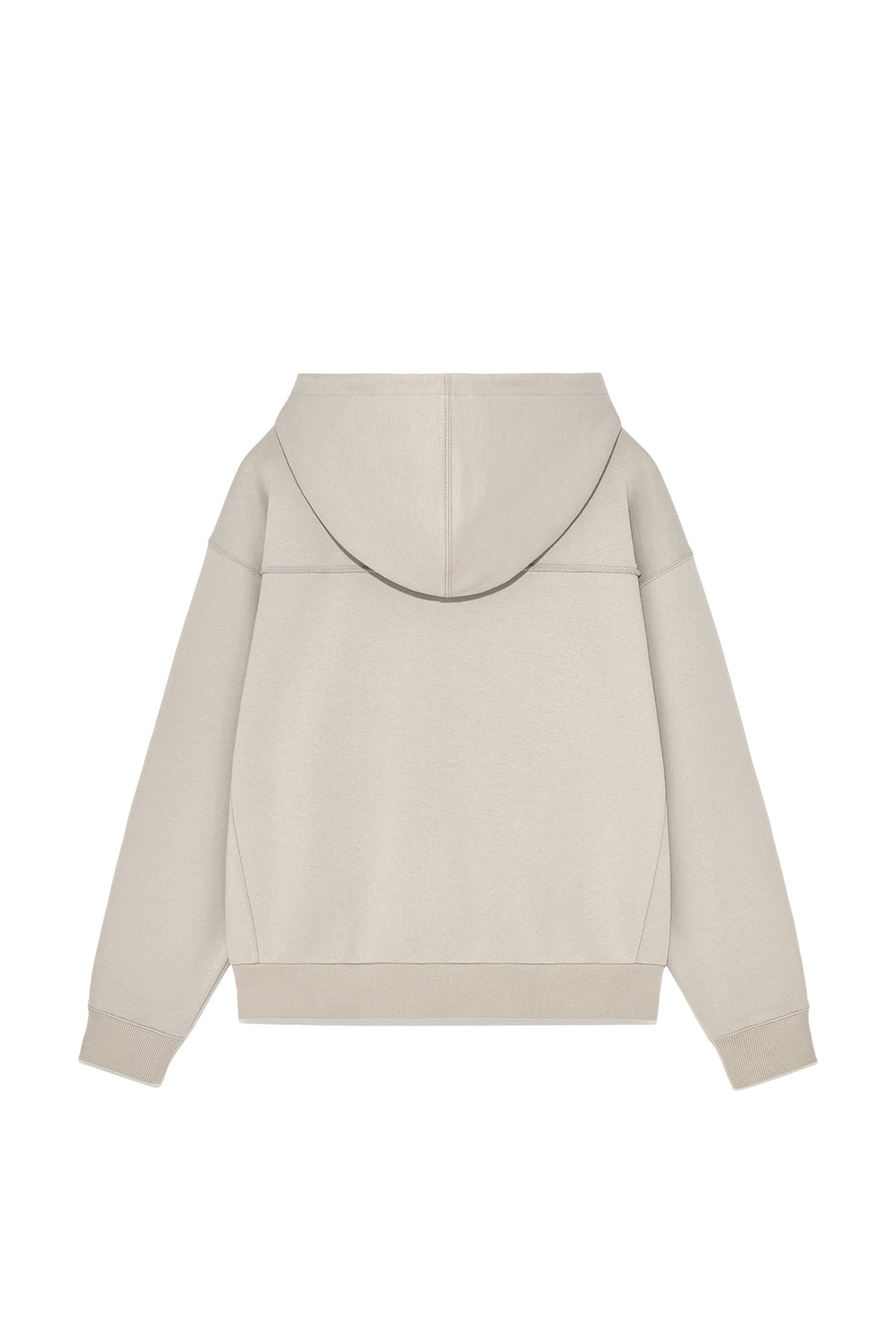 [matinkim] VOLUME POCKET HOODY ZIP UP IN PALE BEIGE