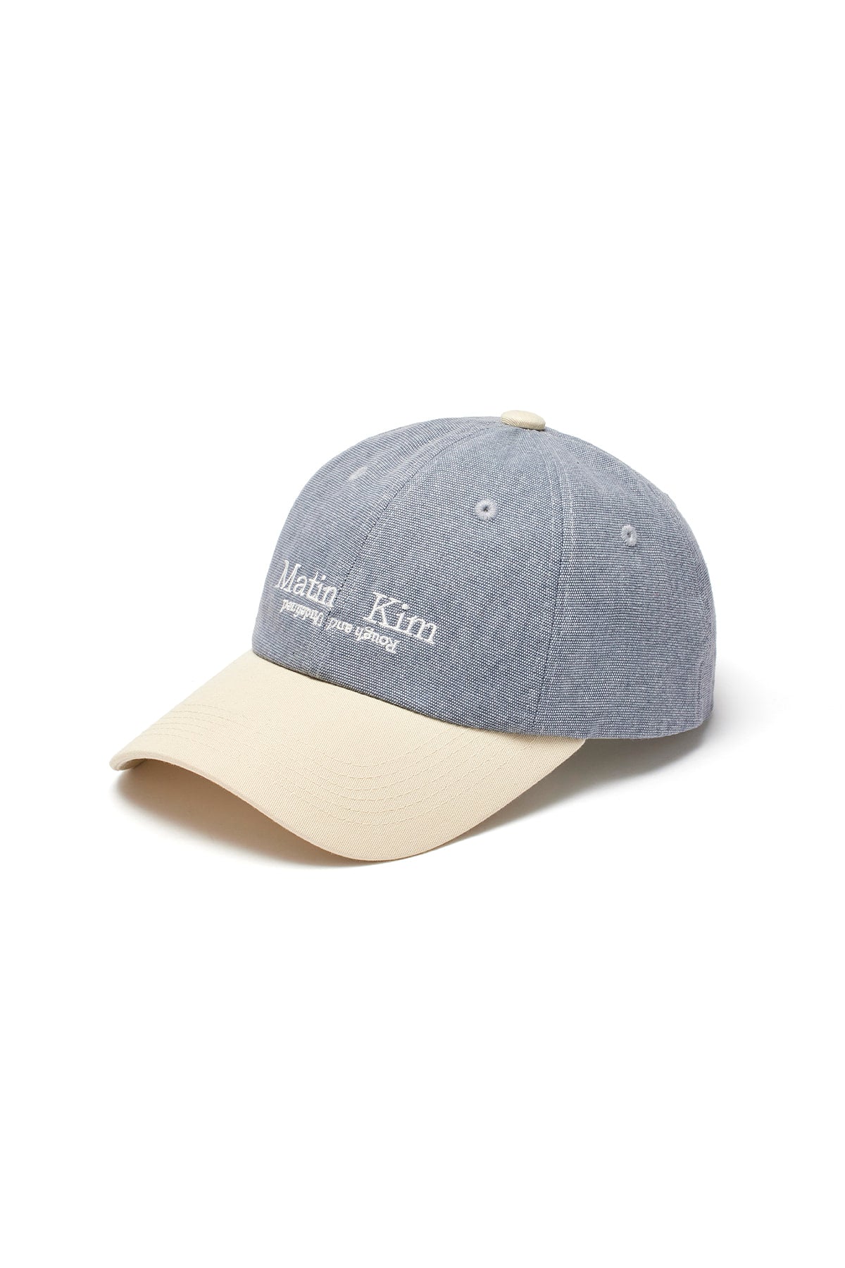 [matinkim] WASHED OXFORD TWO TONE BALL CAP IN BEIGE