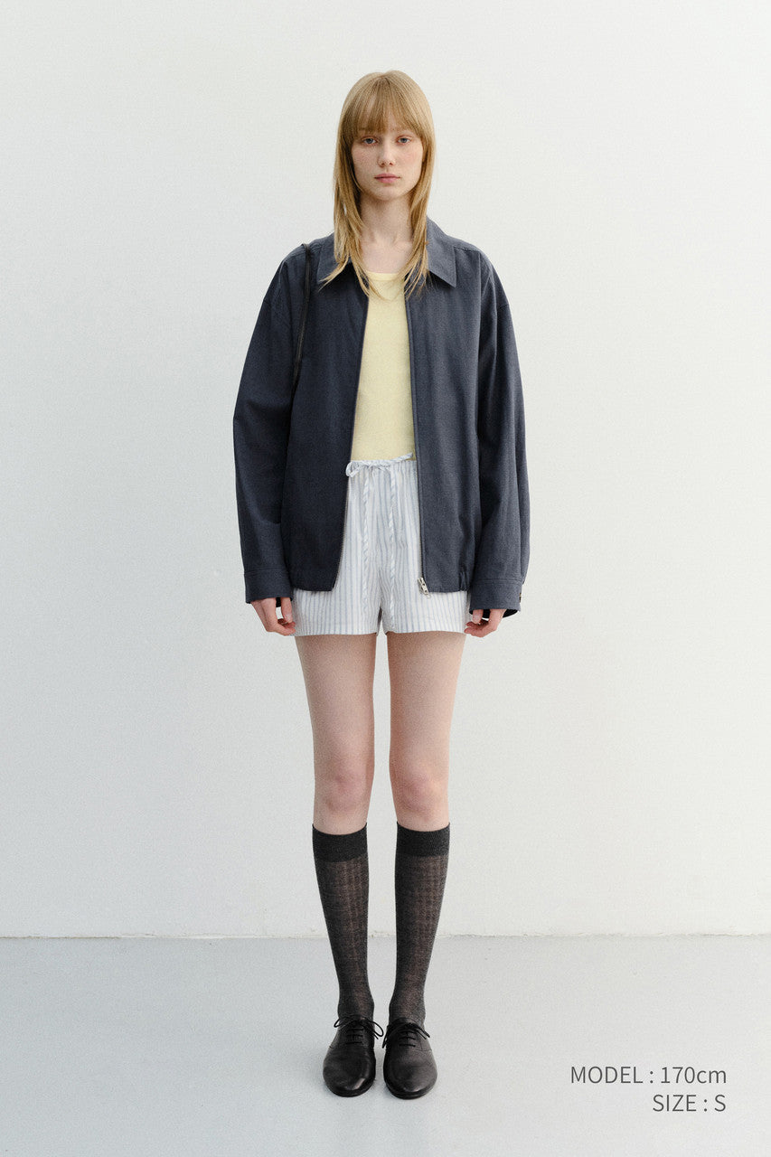 Dunst Pajama Mini Shorts White Stripe
