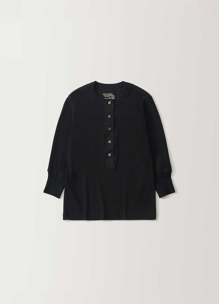 Nothing Written Vintage button t-shirt (Black)